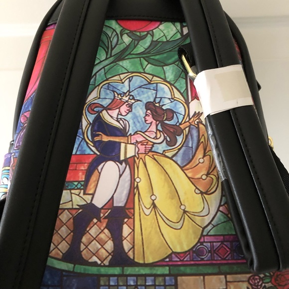 Loungefly Disney Beauty and the Beast Belle Stained Glass Castle Backpack B2S - Picture 2 of 3